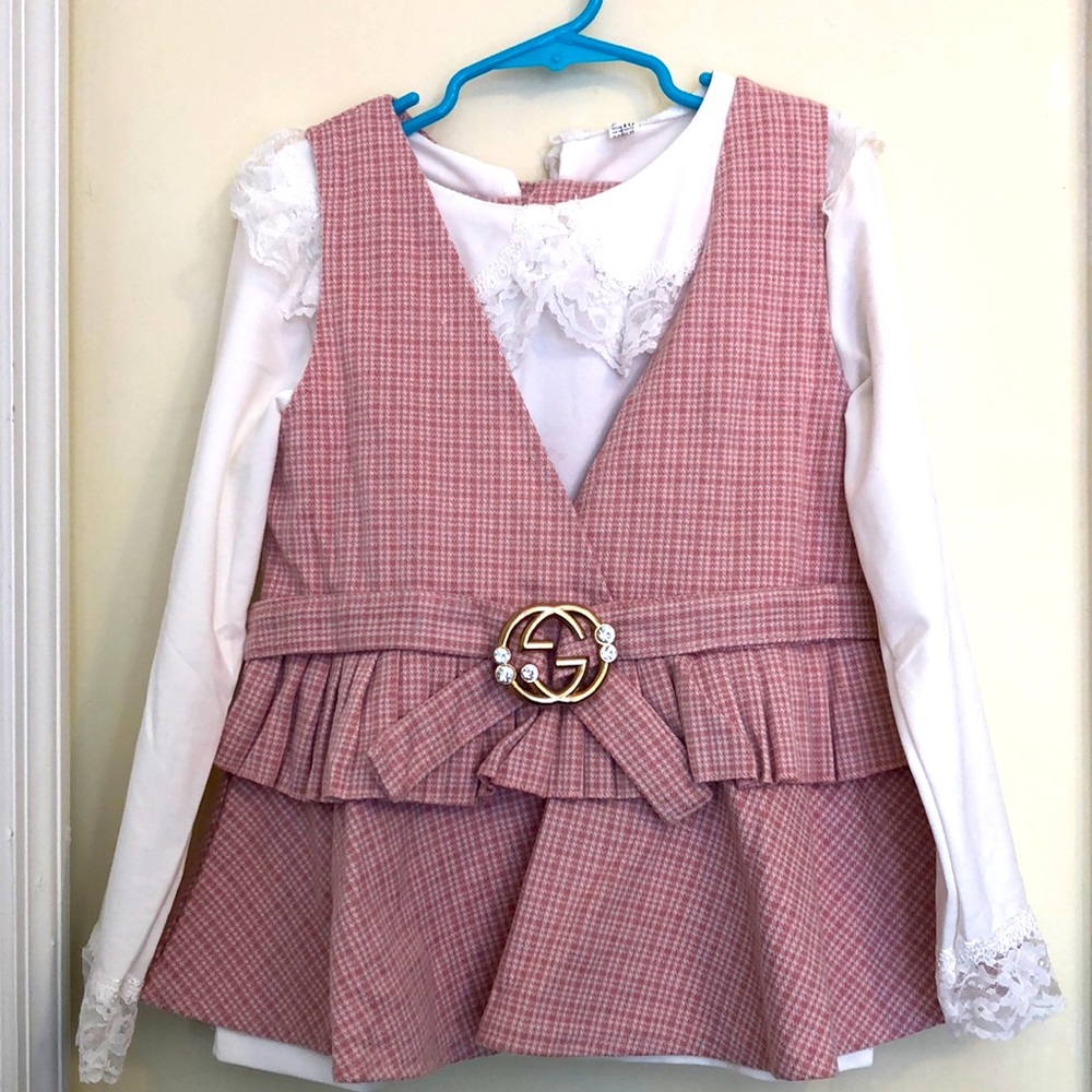 Toddler Girls Pink Vest Set